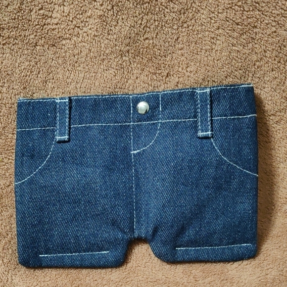 Hand Crafted Accessories - Hand Crafted Denim Wallet With Magnetic Closure